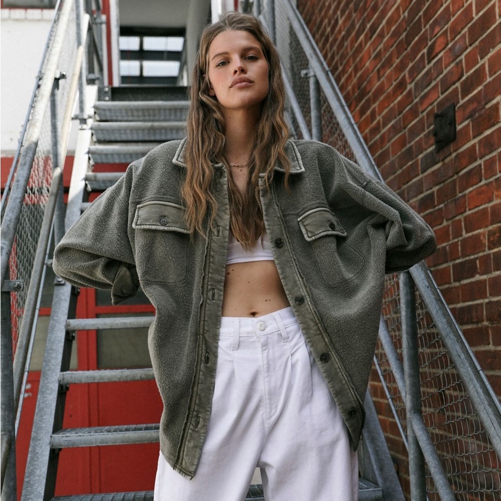 Free People Ruby Jacket in Dirty Olive Size XS